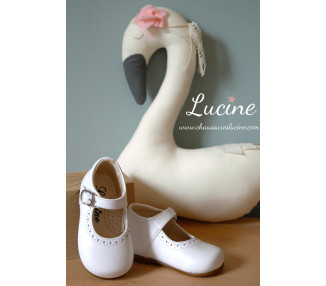 Chaussures Babies Charles IX Alice à boucle - cuir BLANC