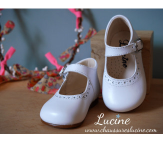 Chaussures Babies Charles IX Alice à boucle - cuir BLANC