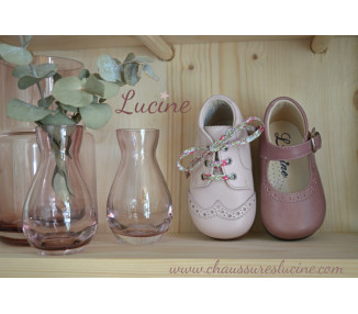 Chaussures Babies Charles IX Alice à boucle - cuir VIEUX ROSE