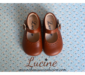 Chaussures Babies Charles IX Alice à boucle - cuir COGNAC