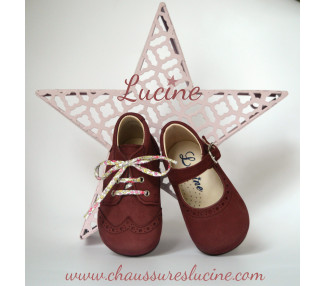 Chaussures Babies Charles IX Alice à boucle - nubuck BORDEAUX