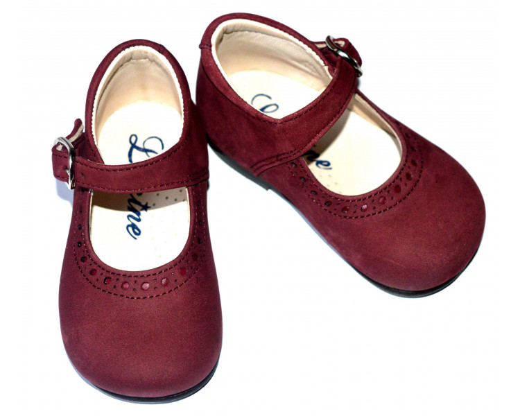 Chaussures Babies Charles IX Alice à boucle - nubuck BORDEAUX