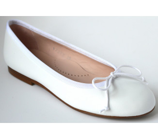 Ballerines en cuir BLANC T36 à 41