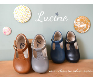 Chaussures bébés mixtes en cuir à boucle, excellent maintien