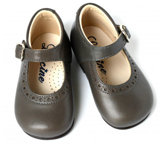 Chaussures Babies Charles IX Alice à boucle - cuir GRIS TAUPE