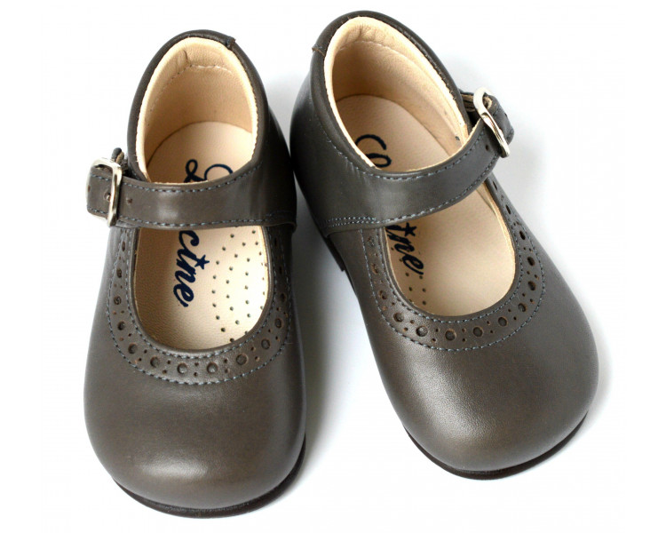 Chaussures Babies Charles IX Alice à boucle - cuir GRIS TAUPE