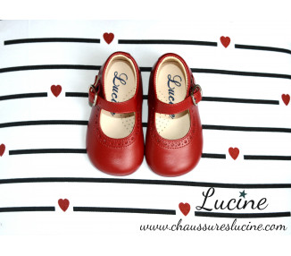 Chaussures Babies Charles IX Alice à boucle - cuir ROUGE vif