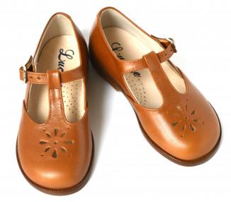 Chaussures Salomé RESISTANTES à boucle Alma - cuir CAMEL