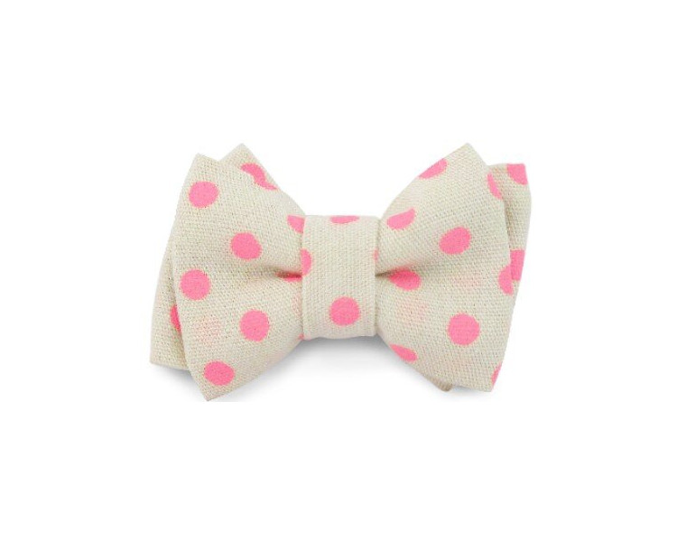 Mini noeud double - Milk pois rose fluo Mini noeud double - Milk pois rose fluo