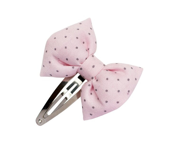 Noeud Papillon - Rose pâle pois gris Noeud Papillon - Rose pâle pois gris