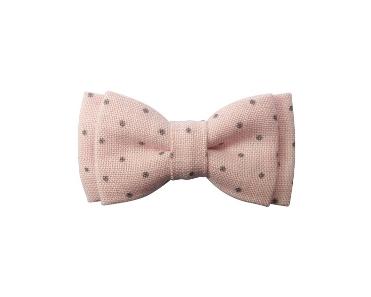 Noeud - Rose pâle pois gris Noeud - Rose pâle pois gris
