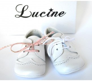 Chaussons bébé SOUPLES Mini-Adonis - cuir BLANC