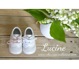 Chaussons bébé SOUPLES Mini-Adonis - cuir BLANC