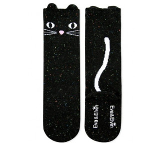 Chaussettes hautes CHAT - NOIR