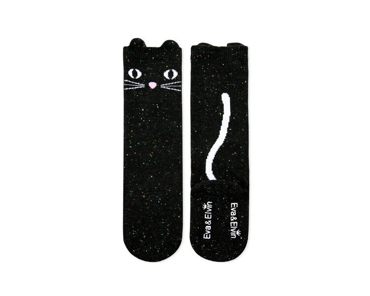 Chaussettes hautes CHAT - NOIR