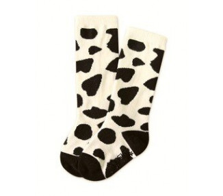 Chaussettes hautes VACHE - NOIR/BLANC cassé