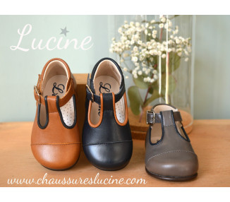 Chaussures bébé bottillons Salomé à boucle Alexandre - cuir GRIS taupe