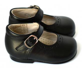 Chaussures Babies Charles IX Alice à boucle - cuir NOIR