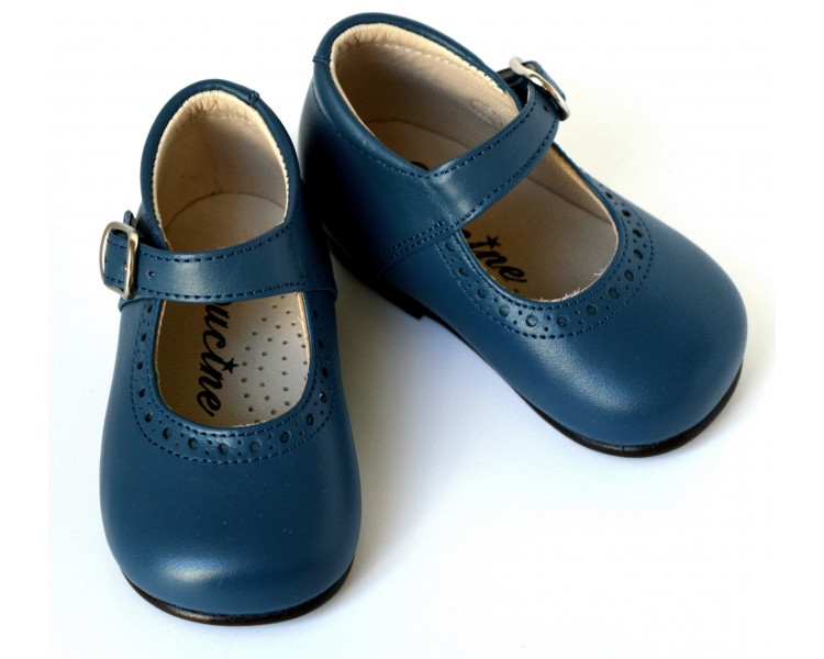 Chaussures Babies Charles IX Alice à boucle - cuir BLEU pétrole