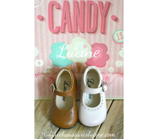 Chaussures Babies Charles IX Alice à boucle - cuir CAMEL