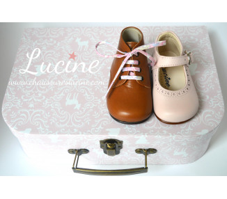 Chaussures Babies Charles IX Alice à boucle - cuir ROSE pâle