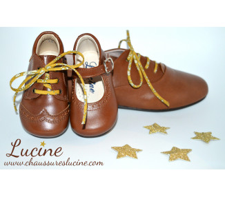 Chaussures Babies Charles IX Alice à boucle - cuir COGNAC