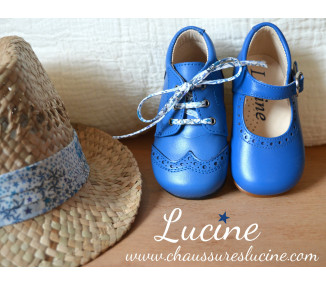 Chaussures Babies Charles IX Alice à boucle - cuir BLEU ROYAL