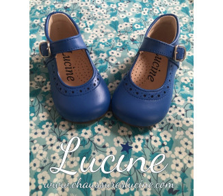 Chaussures Babies Charles IX Alice à boucle - cuir BLEU ROYAL