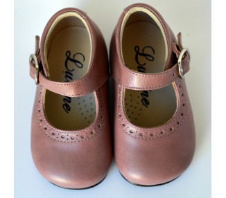 Chaussures Babies Charles IX Alice à boucle - cuir VIEUX ROSE