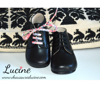 Chaussures bébé bottillons Arthur - cuir NOIR