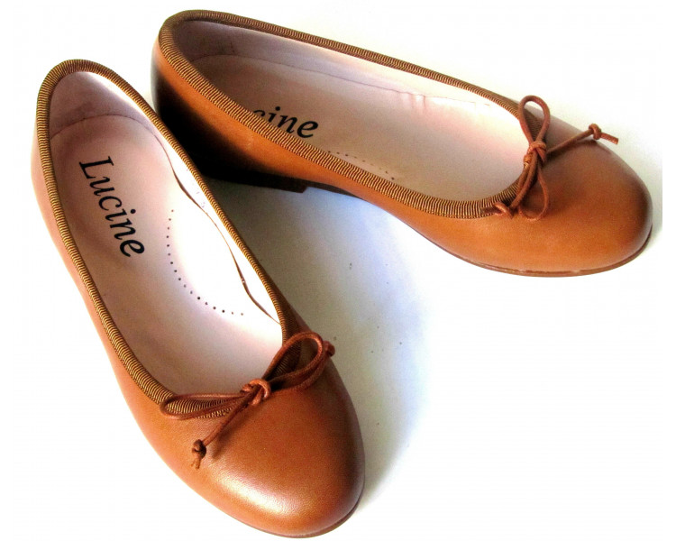 Ballerine cordon réglable - cuir CAMEL Ballerine cordon réglable - cuir CAMEL
