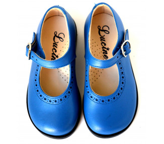 Chaussures Louise RESISTANTES fille à boucle - cuir bleu royal