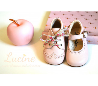 Chaussures Babies Charles IX Alice à boucle - cuir ROSE pâle