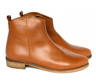 Boots bottines fille - cuir CAMEL