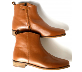 Boots bottines fille - cuir CAMEL