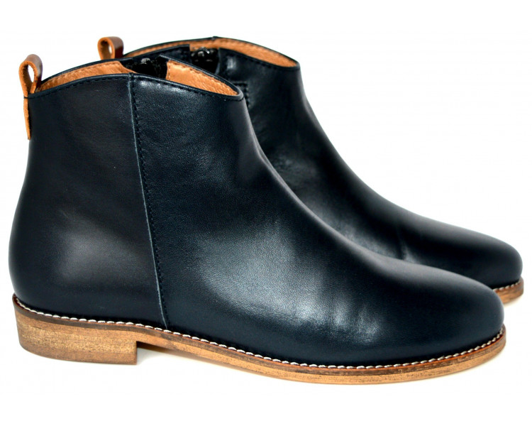 Boots - cuir BLEU MARINE