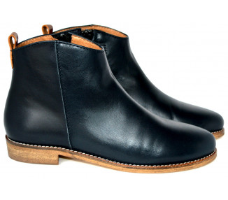 Boots - cuir BLEU MARINE