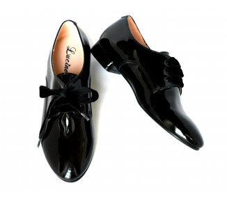 Léontine - haute talonnette 2cm- cuir VERNIS NOIR