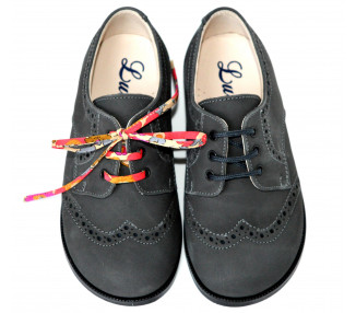 Chaussures derbies RESISTANTES enfant à lacets Gabriel bout golf - nubuck GRIS