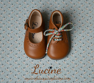 Chaussures Babies Charles IX Alice à boucle - cuir CAMEL