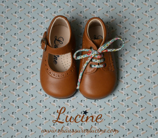 Chaussures Babies Charles IX Alice à boucle - cuir CAMEL
