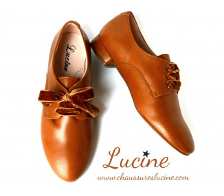 Léontine - haute talonnette 2cm- cuir CAMEL