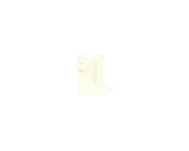 BLANC cassé - Chaussettes hautes à POMPOMS BLANC cassé - Chaussettes hautes à POMPOMS