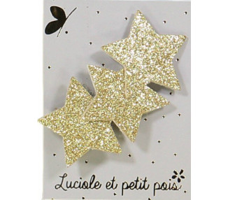 Barrette 3 étoiles - Glitter or