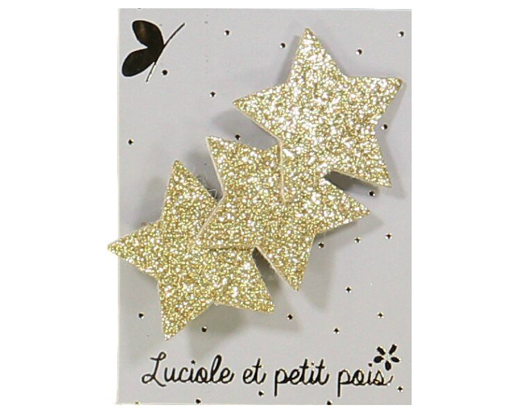 Barrette 3 étoiles - Glitter or