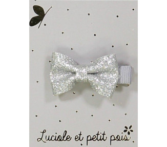 Barrette Mini Papillon argent - pince CROCODILE