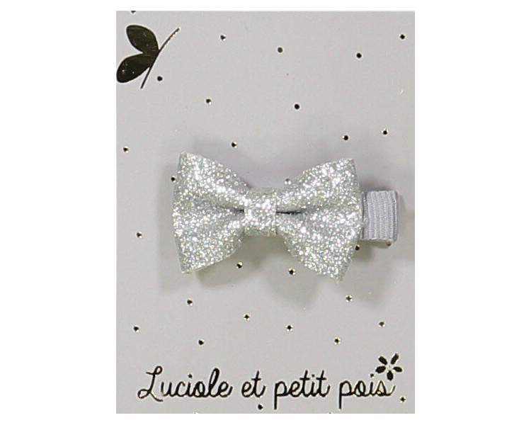 Barrette Mini Papillon argent - pince CROCODILE