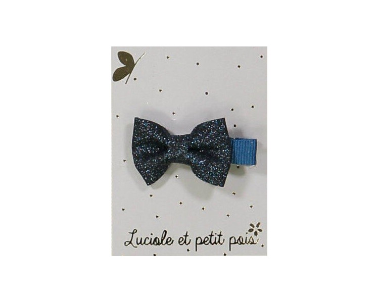 Barrette Mini Papillon - pince CROCODILE Bleu