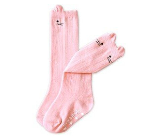 Chaussettes hautes SOURIS - ROSE