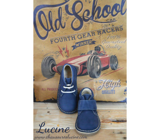 Chaussures garçon à lacets Gaspard - nubuck bleu NAVY